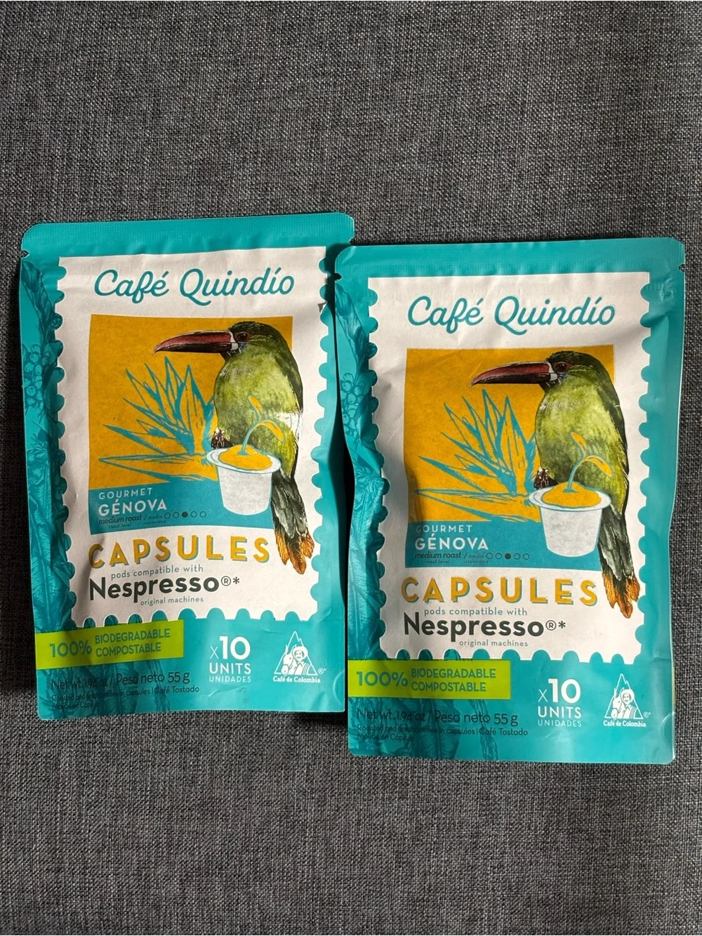 Café Quindío Gourmet Coffee Capsules Compatible Nespresso Machines 2x10-Pack lot
